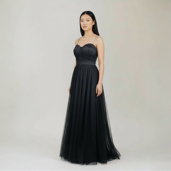 Haute Monde Black Corset Tulle Maxi Dress - Whimsigoth Drama – Size Small - Picture 12 of 16